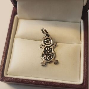 925 Sterling Silver Vintage Shube "It's a Boy" Baby Pendant Charm Womens Jewelry